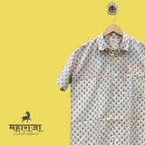 Jaipuri White Mango Print Half Sleeves Shirt for Men — image 1