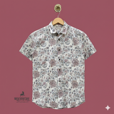 Jaipuri Beige Floral Print Half Sleeves Shirt for Men — image 3