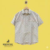 Jaipuri White Mango Print Half Sleeves Shirt for Men — image 2