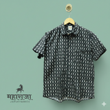 Jaipuri Black Block Print Half Sleeves Shirt for Men — image 4