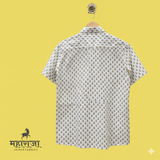 Jaipuri White Mango Print Half Sleeves Shirt for Men — image 3