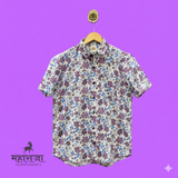 Jaipuri Purple Floral Print Half Sleeves Shirt for Men — image 3