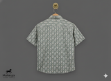 Jaipuri Grey Block Printed Half Sleeves Shirt for Men — image 3