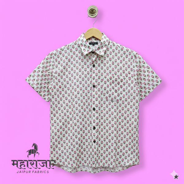 Jaipuri Block Print Half Sleeves Shirt for Men