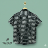 Jaipuri Black Block Print Half Sleeves Shirt for Men — image 3