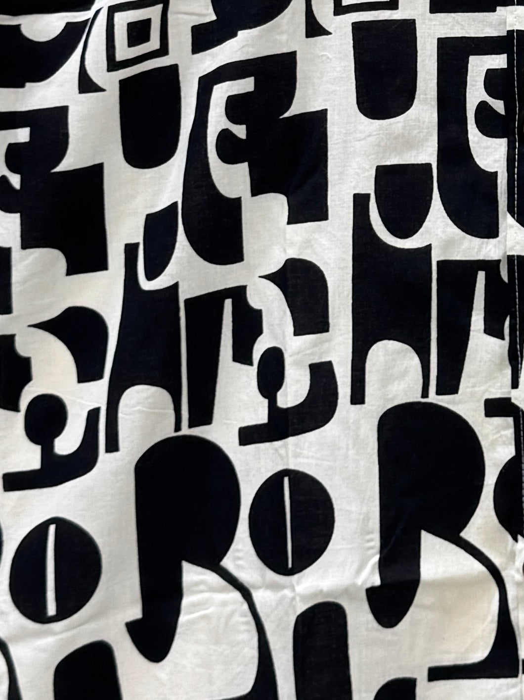 Jaipuri Black/White Abstract Print Half Sleeves Shirt for Men