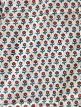 Jaipuri Red Floral Block Print Half Sleeves Shirt for Men — image 4